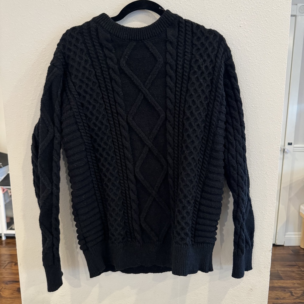 Vamtac Black Cable Knit Sweater Size L